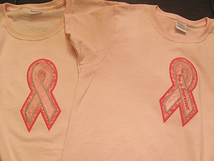 Breast Cancer Support & Survivor T-Shirts-Breast cancer, embroidered. ribbon, awareness, T shirt