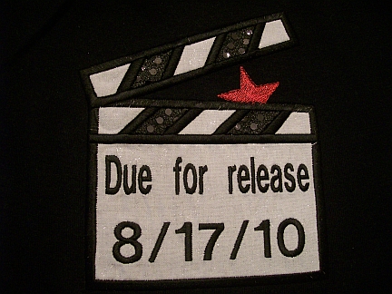 Maternity -- Movie Shirt-embroidered, maternity, due date, movie, shirt