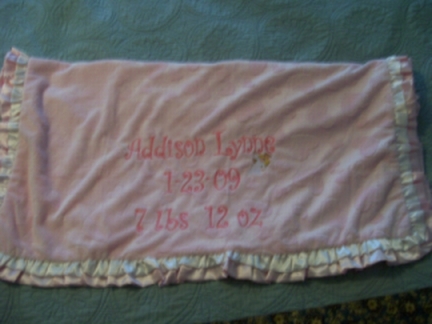 Keepsake Baby Blanket---Sample-baby, blanket, embroidered, 