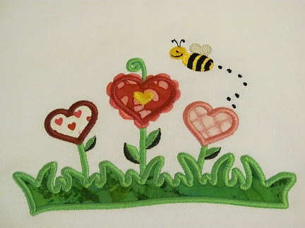 Hearts Garden-embroidered, hearts, Valentine's, shirt