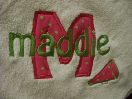 Appliqued Initial with Name Throw-initial, name, throw
