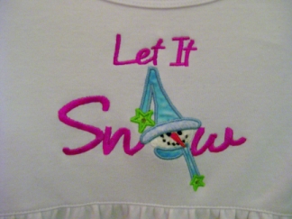 Let it Snow-embroidered, snow, shirt